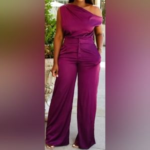 Purple Satin Like Top-3X